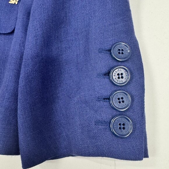 Sonia Rykiel Navy Linen Suit – Blazer & Wide-Leg Pants - Picture 5 of 15